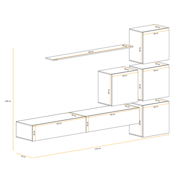Obývacia stena MATCH IX grafitová/dub wotan 2