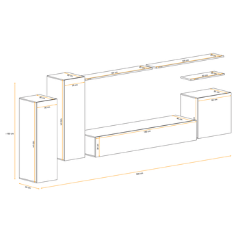 Obývacia stena MATCH L I dub wotan/čierna 7