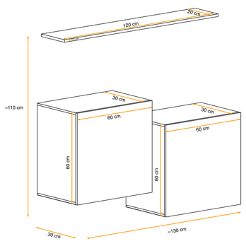 Obývacia stena MATCH SB I čierna/biela vysoký lesk 9