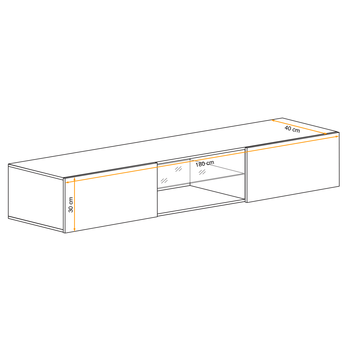TV komoda MATCH TV3 čierna/čierna vysoký lesk 1