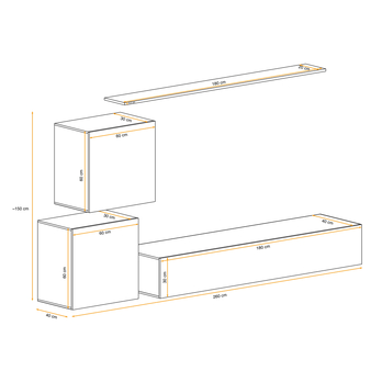 Obývacia stena MATCH V dub wotan 2