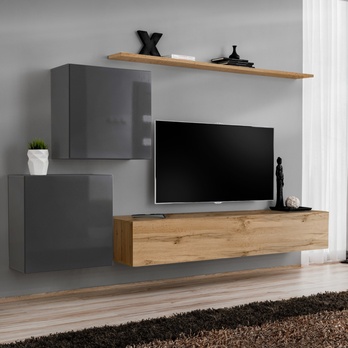 Obývacia stena MATCH V dub wotan/grafitová 1