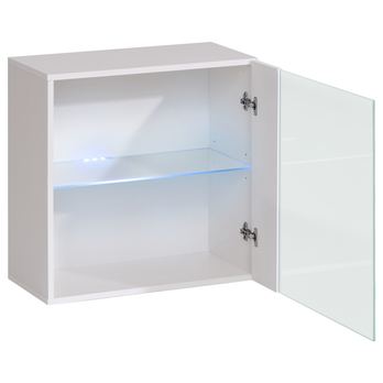 Nástenná vitrína MATCH W3 biela/biela vysoký lesk 1