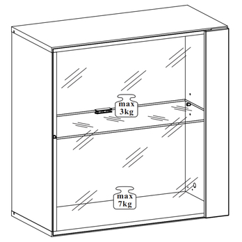 Nástenná vitrína MATCH W3 čierna/čierna vysoký lesk 1