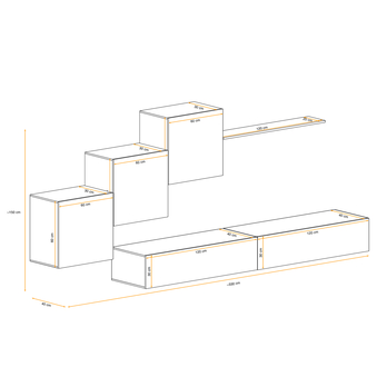 Obývacia stena MATCH X dub wotan 2