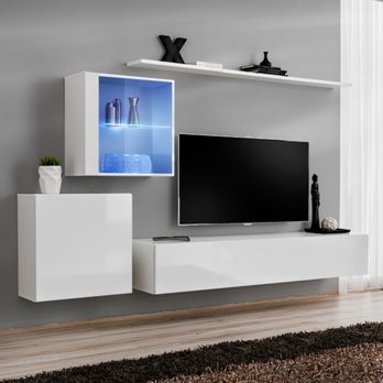 Obývacia stena MATCH XV biela/biela vysoký lesk 1