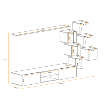 Obývacia stena MATCH XXI čierna/biela 2
