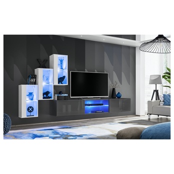 Obývacia stena MATCH XXII biela/grafitová 1