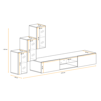 Obývacia stena MATCH XXII biela/grafitová 2