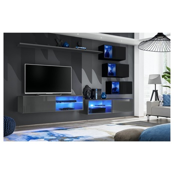 Obývacia stena MATCH XXIV grafitová/čierna 1