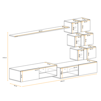Obývacia stena MATCH XXIV grafitová/čierna 2