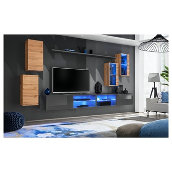 Obývacia stena MATCH XXV grafitová/dub wotan 1