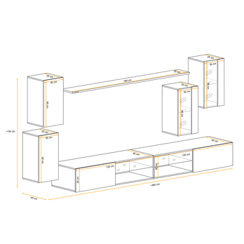 Obývacia stena MATCH XXV grafitová/dub wotan 2
