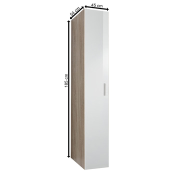 Skriňa MATLA 647, biela/dub sägerau, šírka 45 cm 2