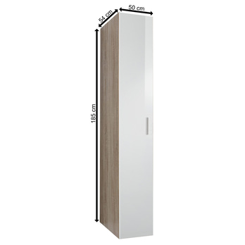 Skriňa MATLA 648, biela/dub sägerau, šírka 50 cm 2