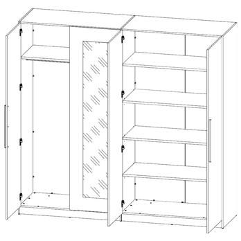 Šatníková skriňa MATTINO dub sonoma/biela 3