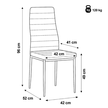 Jedálenská zostava MATTIS II antracitová/biela/čierna 4