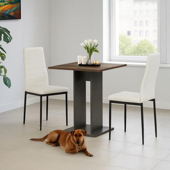 Jedálenská zostava MATTIS II staré drevo/biela/čierna 1