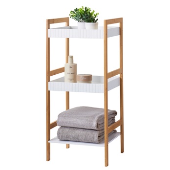 Regál MAX biela/bambus, výška 80 cm 1