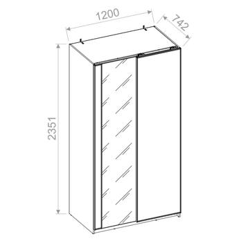 Šatníková skriňa MAXI biela, šírka 120 cm 3