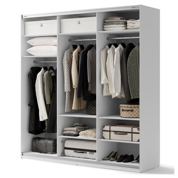 Šatníková skriňa MAXI biela, šírka 220 cm 1