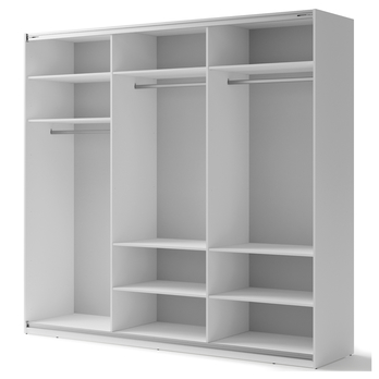 Šatníková skriňa MAXI biela, šírka 250 cm 2