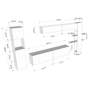 Obývacia stena MAXI biela 7