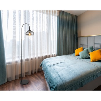 Stojacia lampa MAXY 3 čierny kov/dymové sklo 1