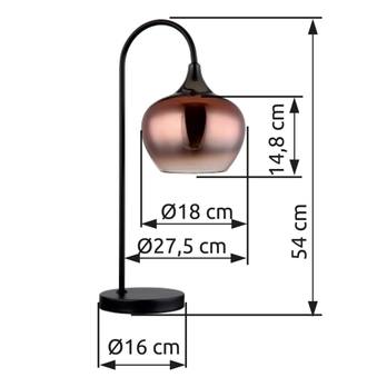 Stolná lampa MAXY II čierna/sklo 4