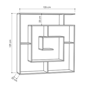 Regál/knižnica MAZE antracitová 2