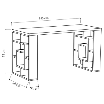 Písací stôl MAZE biela/dub 3