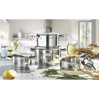 Sada hrncov MEISTERKOCH RADIUS 7 ks (3 hrnce, 1 rajnica, 3 pokrievky) 1