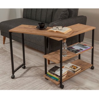 Prístavný stolík MELIN prírodná/čierna 8