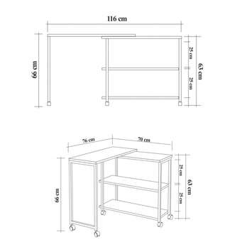 Prístavný stolík MELIN prírodná/čierna 9