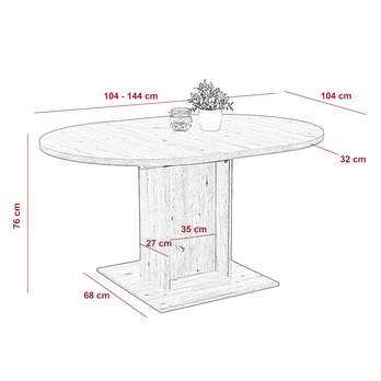 Jedálenský stôl MELINDA dub artisan 3