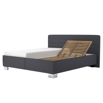 Posteľ s matracom MELISSA tmavosivá, 180x200 cm 2