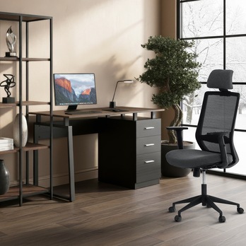 Písací stôl MELMEN orech/čierna 1