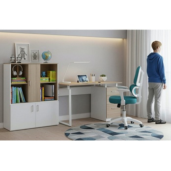 Písací stôl MELMEN dub sonoma/biela 1