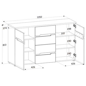 Komoda MEMPHIS 27 dub artisan 3