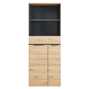 Skrinka MEMPHIS II dub artisan/grafitová 2