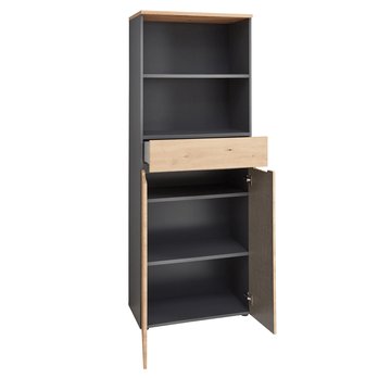 Skrinka MEMPHIS II dub artisan/grafitová 3