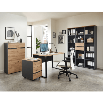 Písací stôl MEMPHIS II dub artisan/grafitová, šírka 120 cm 1