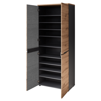 Skriňa na topánky MEMPHIS III dub artisan/grafitová 3