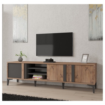 TV komoda MENGU borovica atlantic/antracitová 1