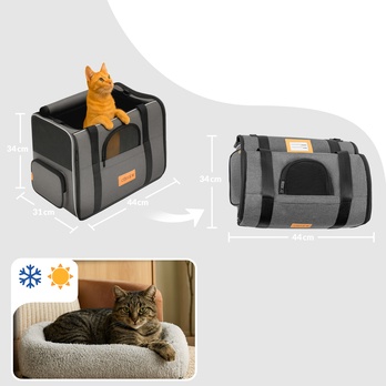 Taška na mačky MEOW 2 sivá 8