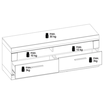 TV stolík MERIDA biela/dub wotan 2