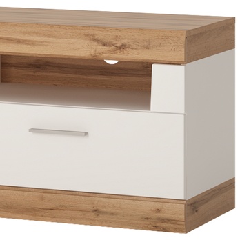 TV stolík MERIDA biela/dub wotan 3