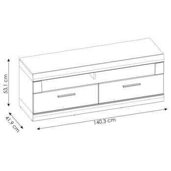 TV stolík MERIDA biela/dub wotan 4