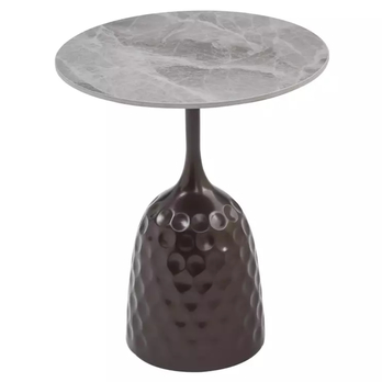 Prístavný stolík METTA sivá/bronzová 1