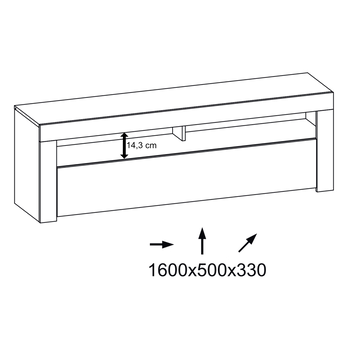 TV stolík MEX 160 biela 3